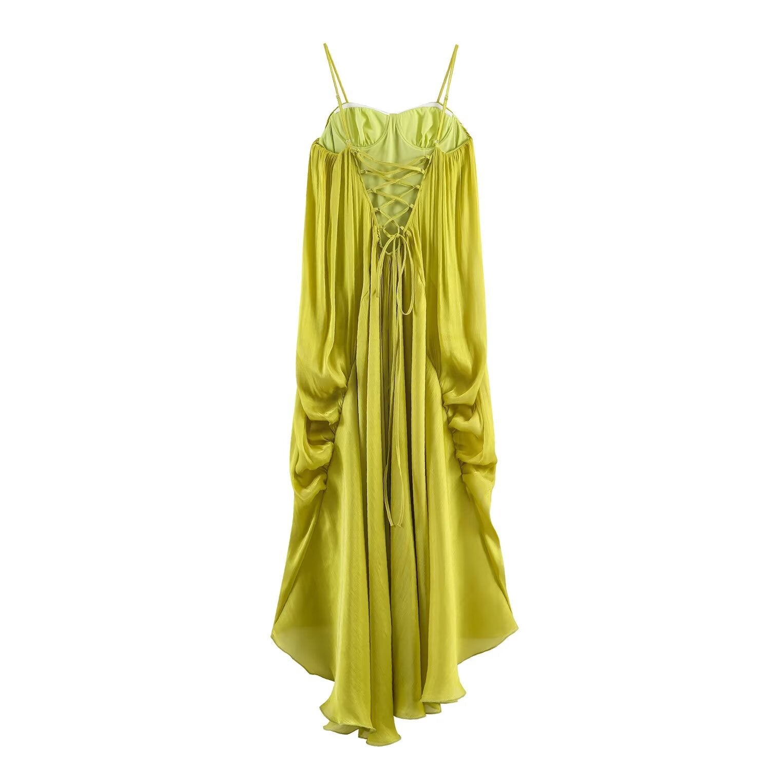 Summer Sexy Elegant Pleated Backless Strap Maxi Dress Party Dress
