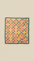 Patterned silk scarf with vibrant hues