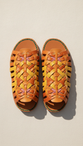Handwoven leather sandals with artisanal detail