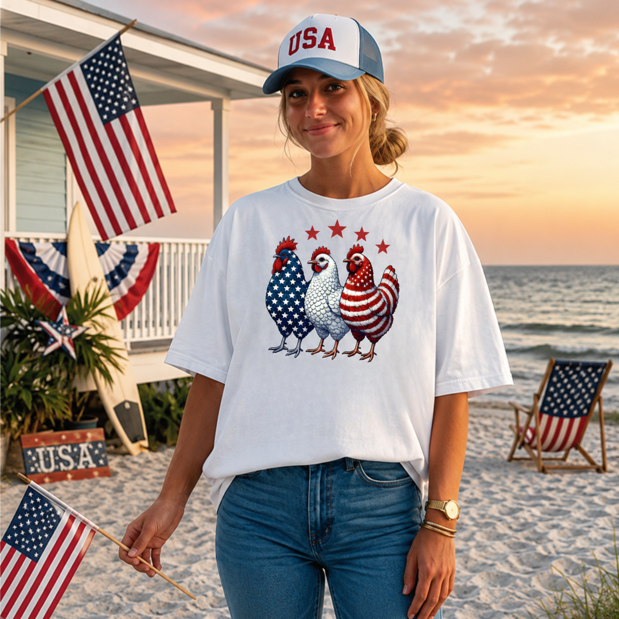 Patriotic Chicken T-Shirt