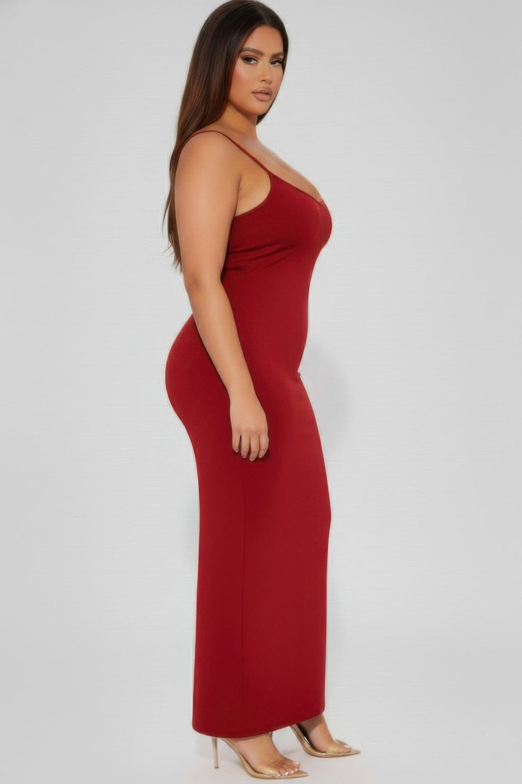 Plus Ribbed Mermaaid Hem Cami Dress