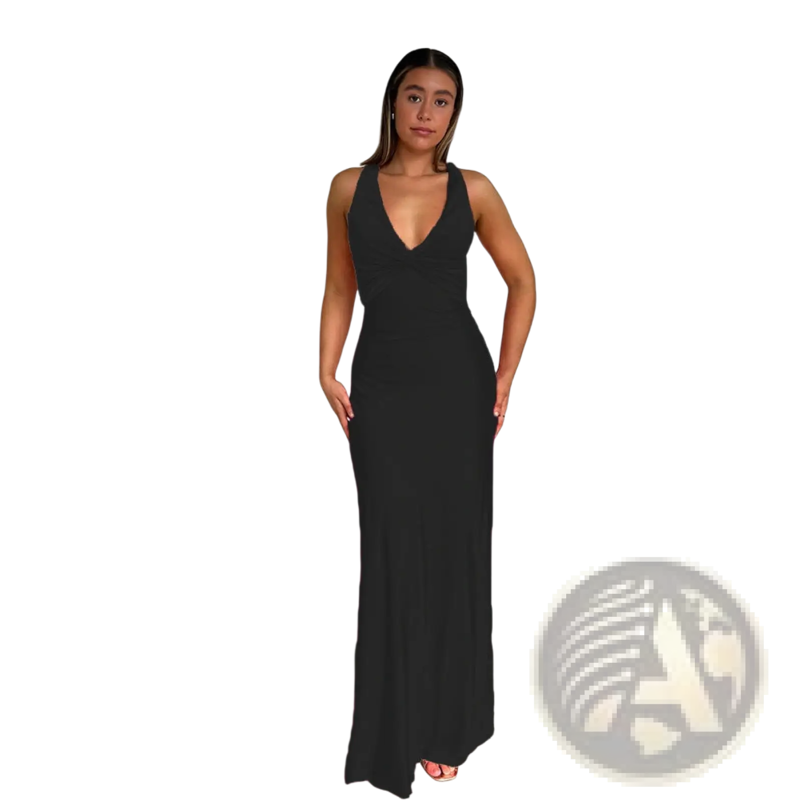 Elegant Backless Satin A-line Maxi Dress