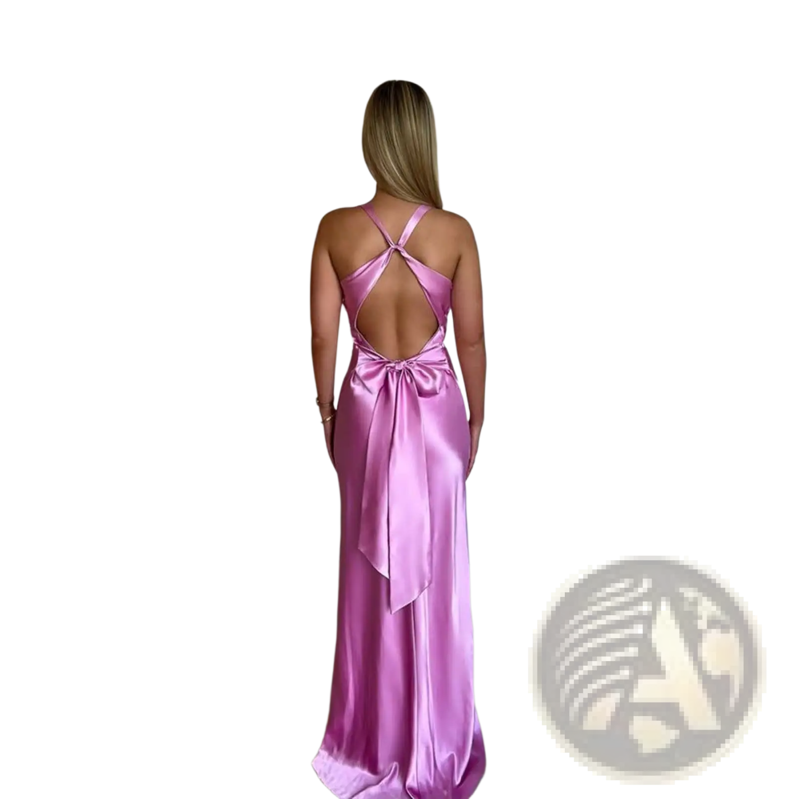 Elegant Backless Satin A-line Maxi Dress