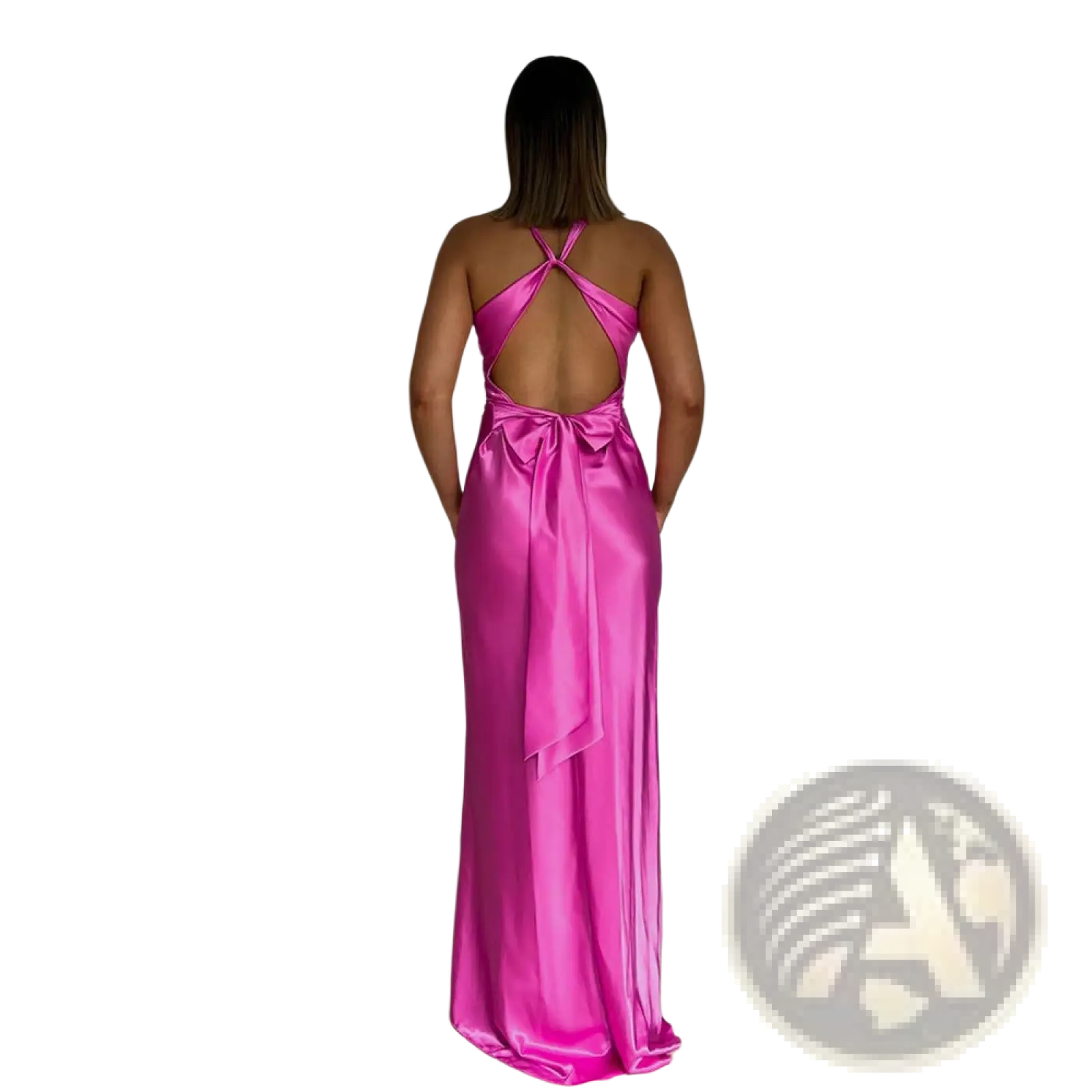 Elegant Backless Satin A-line Maxi Dress